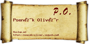 Psenák Olivér névjegykártya