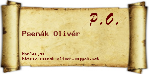 Psenák Olivér névjegykártya