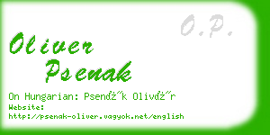 oliver psenak business card